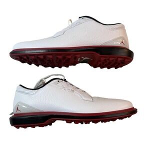 Jordan Golf Shoes Mens Size 8 White Red Leather Spikeless Waterproof FQ6642-103
